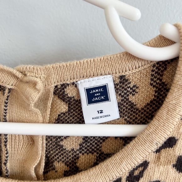 Janie and Jack Autumn Safari Leopard Dress Size 12 - Picture 3 of 4